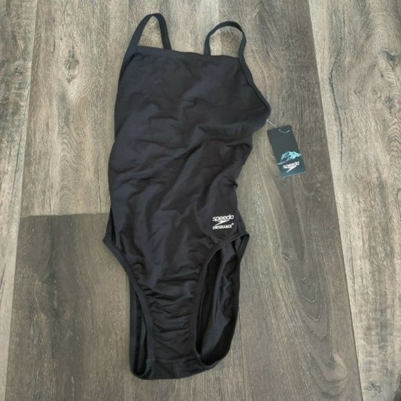 Speedo Endurance Flyback Training Black One Piece SwimSuit Size 6 / 32 - Picture 1 of 4